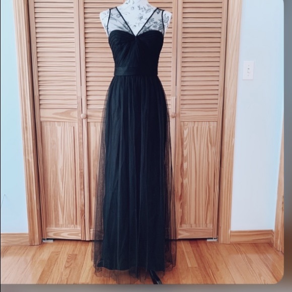 NAVY BLUE Amsale bridesmaid prom tulle dress sz 4 - Picture 4 of 7